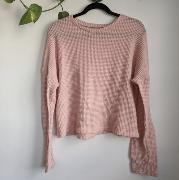SHEIN pink waffle knit top & shorts lounge set L - Picture 4 of 4